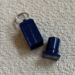 Blue TARDIS Secret Stash Keychain